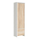 Armoire colonne 1 porte 2 tiroirs Soren Blanc et Bois