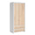 Armoire 2 portes 2 tiroirs Soren Blanc et Bois