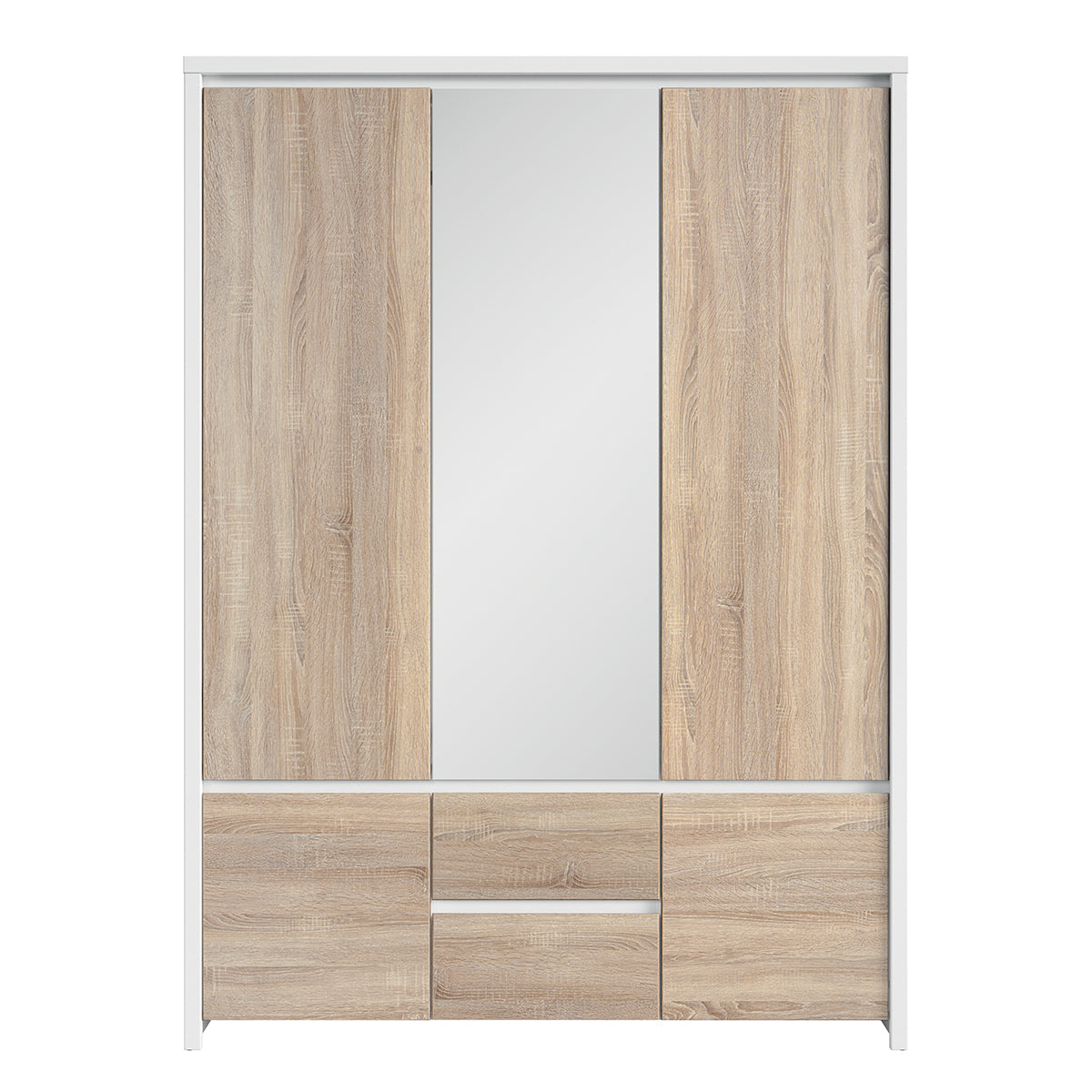 Armoire 3 portes Soren Blanc et Bois - vue 3