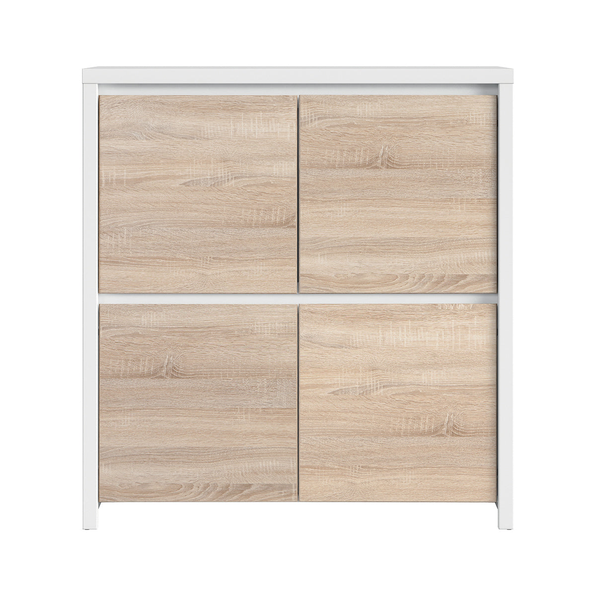 Buffet 4 portes Soren Blanc et Bois - vue 2