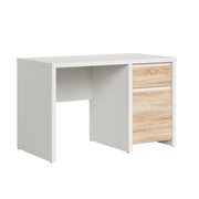 Bureau 1 porte 1 tiroir Soren Blanc et Bois - vue 3