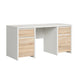 Bureau 2 portes 2 tiroirs Soren Blanc et Bois