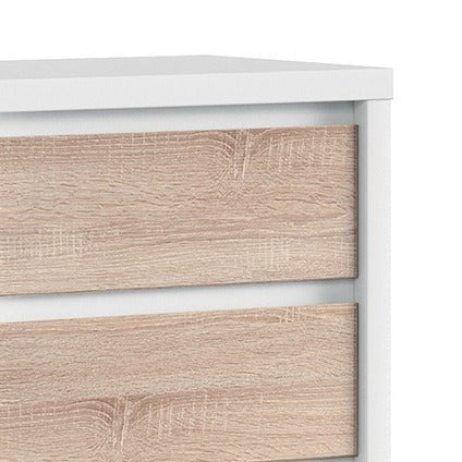 Chiffonnier 5 tiroirs Soren Blanc et Bois - vue 3