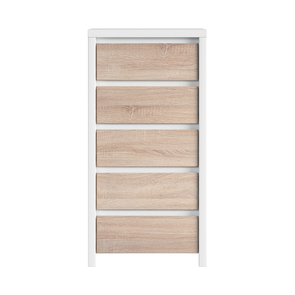 Chiffonnier 5 tiroirs Soren Blanc et Bois - vue 2