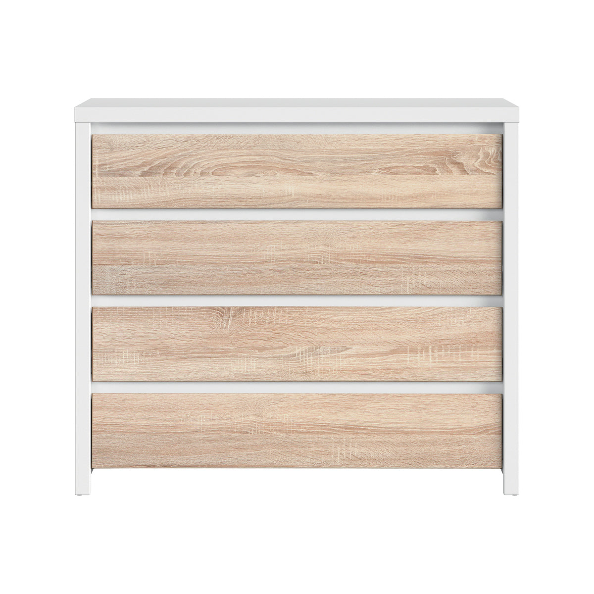 Commode 4 tiroirs Soren Blanc et Bois - vue 3