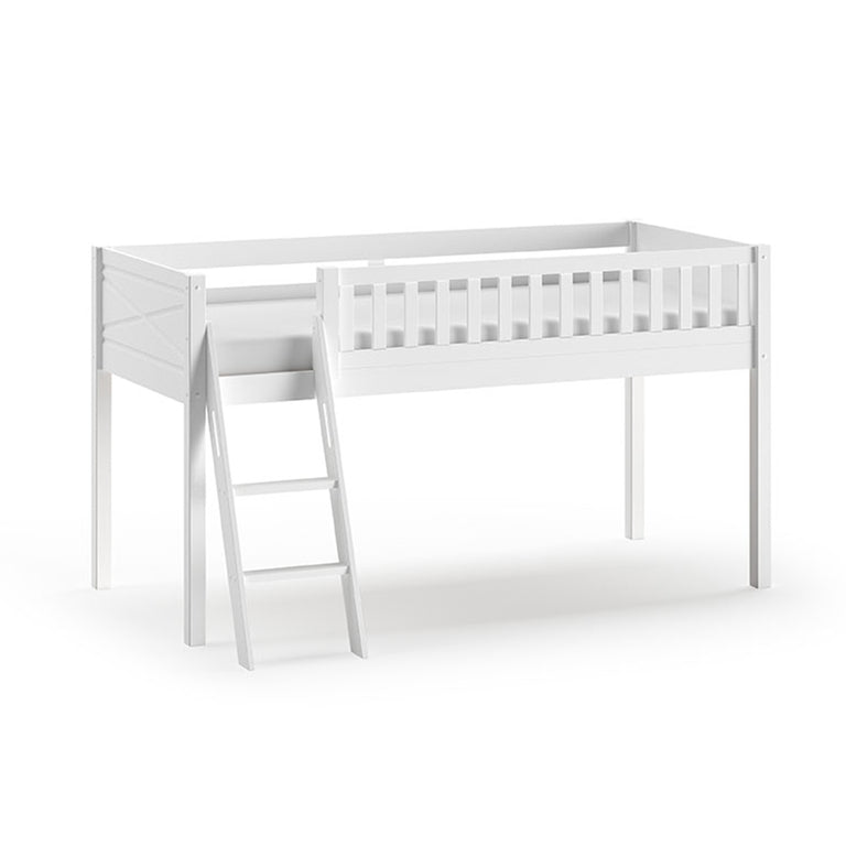 Lit mi-hauteur 90x200 sommier inclus Vipack Scott Blanc