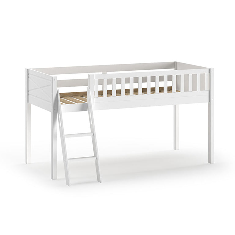 Lit mi-hauteur 90x200 sommier inclus Vipack Scott Blanc - vue 4