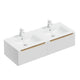 Meuble double vasque encastrée 120cm 2 tiroirs Livia Blanc et Bois