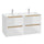 Meuble double vasque encastrée 120cm 4 tiroirs Livia Blanc et Bois
