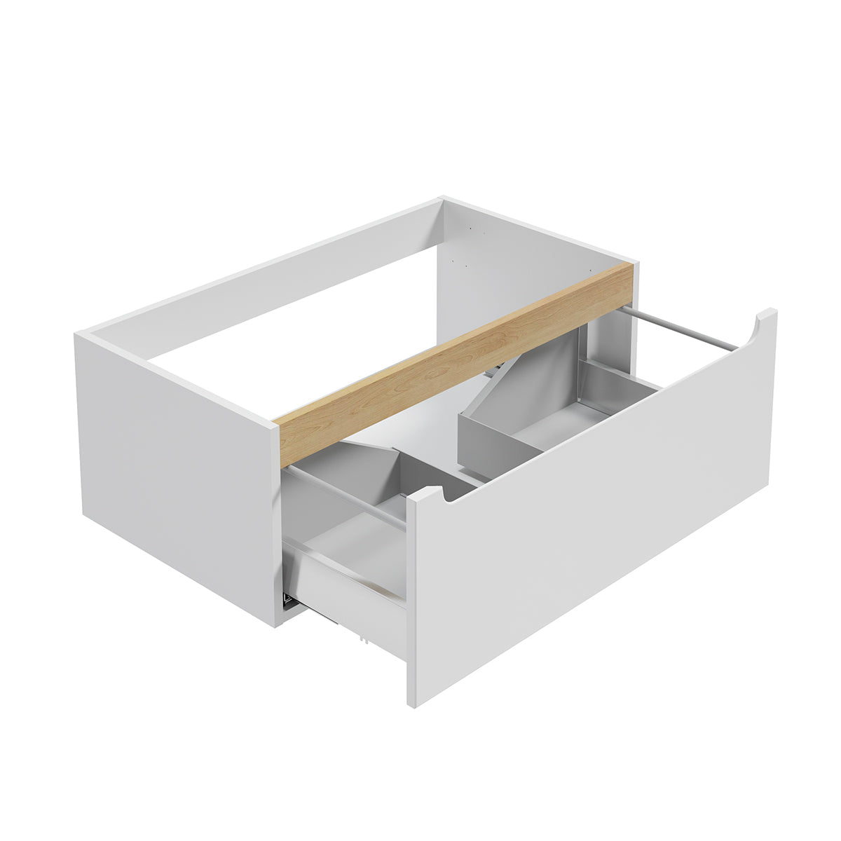 Meuble sous-vasque 80cm 1 tiroir Livia Blanc et Bois - vue 2