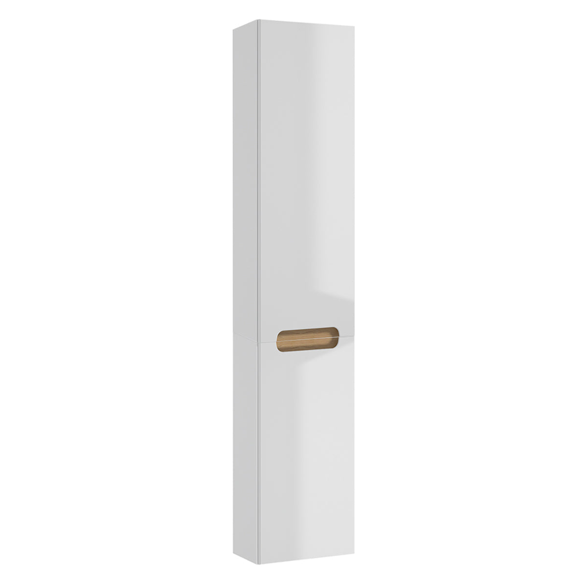 Ensemble meuble simple vasque 80cm 2 tiroirs et colonne Livia Blanc et Bois - vue 6