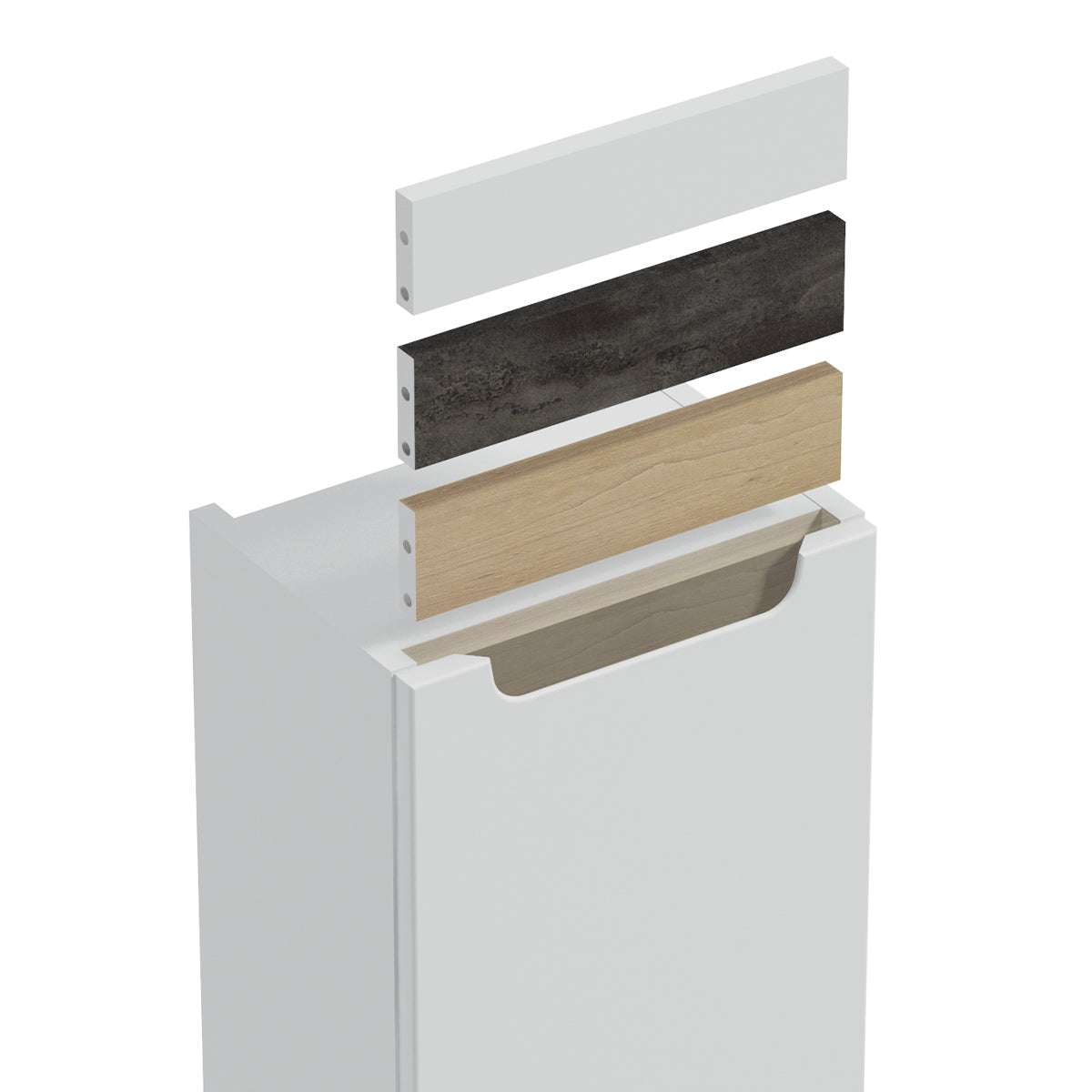 Ensemble meuble double vasque encastrée 120cm 4 tiroirs et colonne Livia Blanc et Bois - vue 7