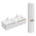 Ensemble meuble double vasque encastrée 120cm 2 tiroirs et colonne Livia Blanc et Bois