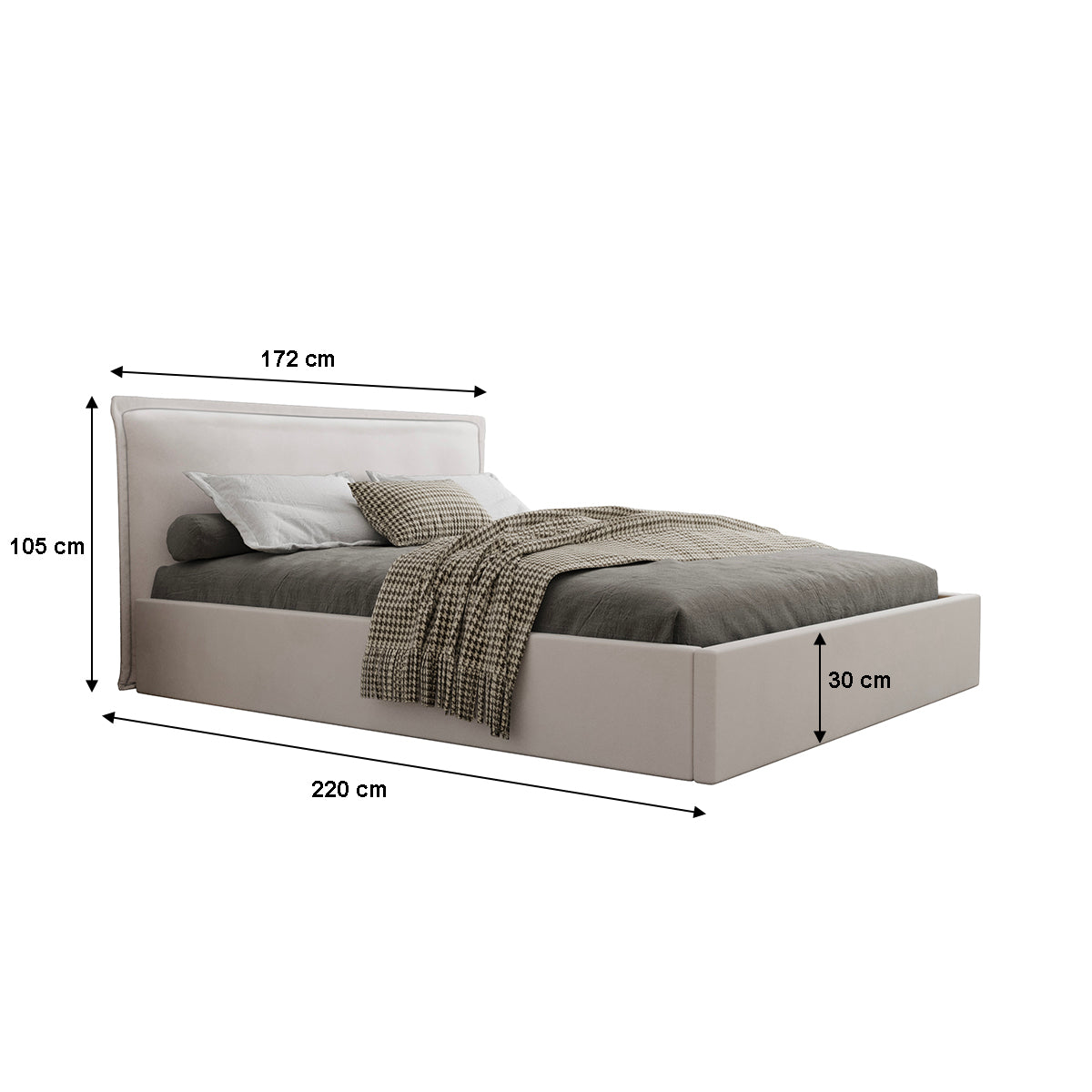 Lit coffre 160x200 sommier inclus Velis Blanc cassé - vue 5