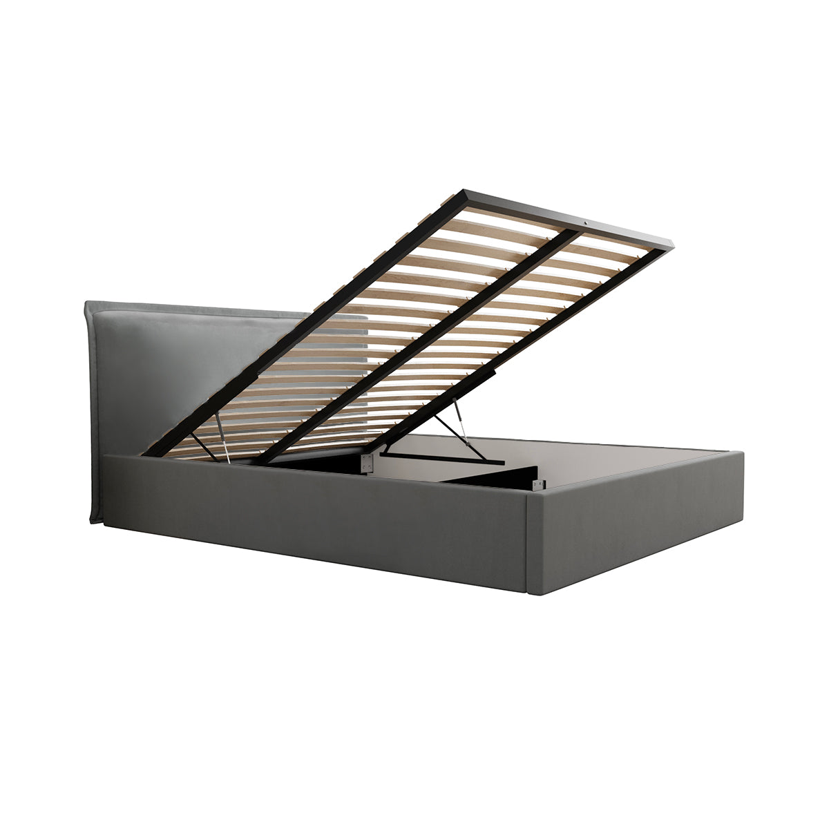 Lit coffre 160x200 sommier inclus Velis Gris