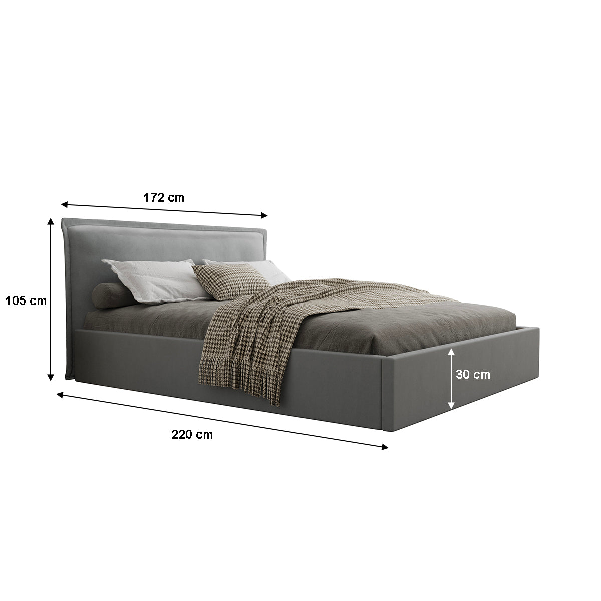 Lit coffre 160x200 sommier inclus Velis Gris - vue 5