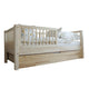 Lit 90x190 barrière sommier et tiroir inclus Sybil Bois