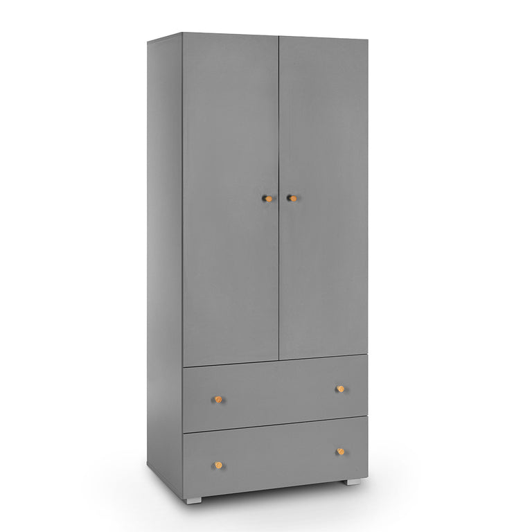 Lit bébé et armoire 2 portes 2 tiroirs Littlesky by Klups Pauline Gris - vue 4