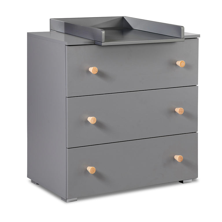 Chambre complète lit bébé - commode à langer et armoire Littlesky by Klups Pauline Gris - vue 5