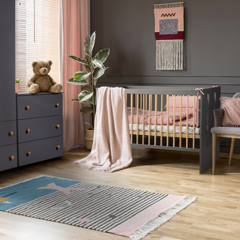 Lit bébé et commode 3 tiroirs Littlesky by Klups Pauline Gris - vue 6