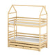 Lit cabane superposé 90x190 sommiers lit gigogne et tiroirs Antonin Bois
