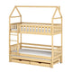 Lit cabane superposé 90x200 sommiers lit gigogne et tiroirs Jeremy Bois