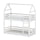 Lit cabane superposé 90x200 au sol sommiers inclus Louis Blanc