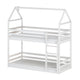 Lit cabane superposé 90x200 au sol sommiers inclus Louis Blanc