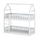 Lit cabane superposé 90x200 au sol sommiers inclus Mathias Blanc