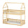 Lit cabane superposé 90x200 au sol sommiers inclus Mathias Bois