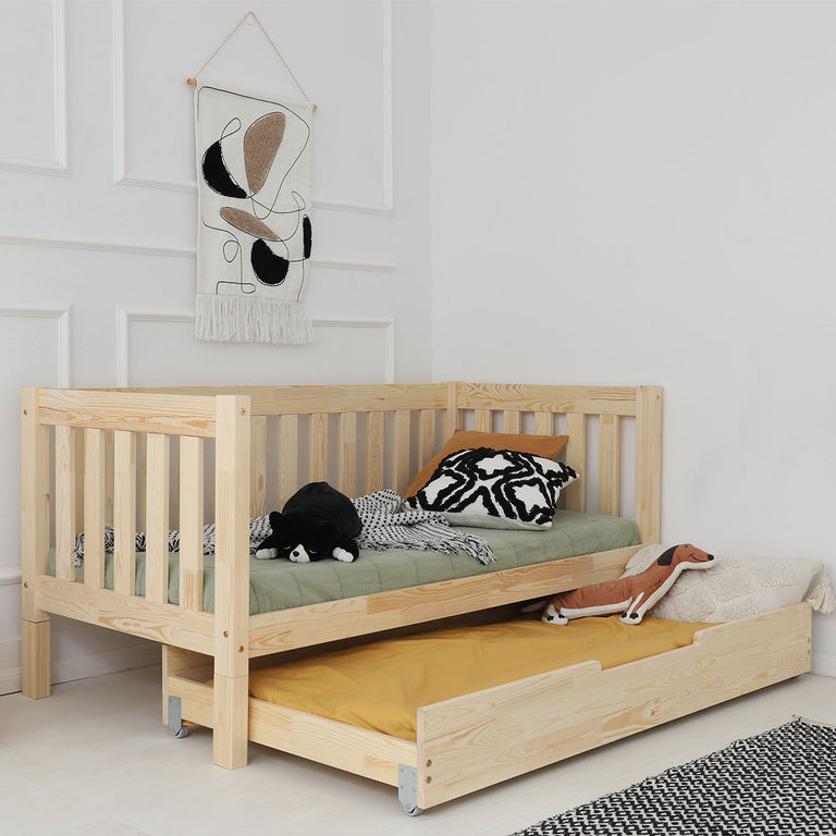 Lit banquette 90x200 sommier et tiroir inclus Thelma Bois - vue 3