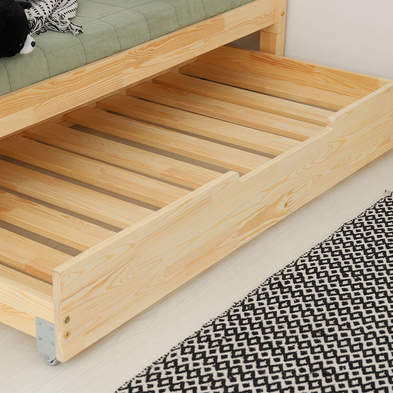 Lit banquette 90x190 sommier et tiroir inclus Thelma Bois - vue 5