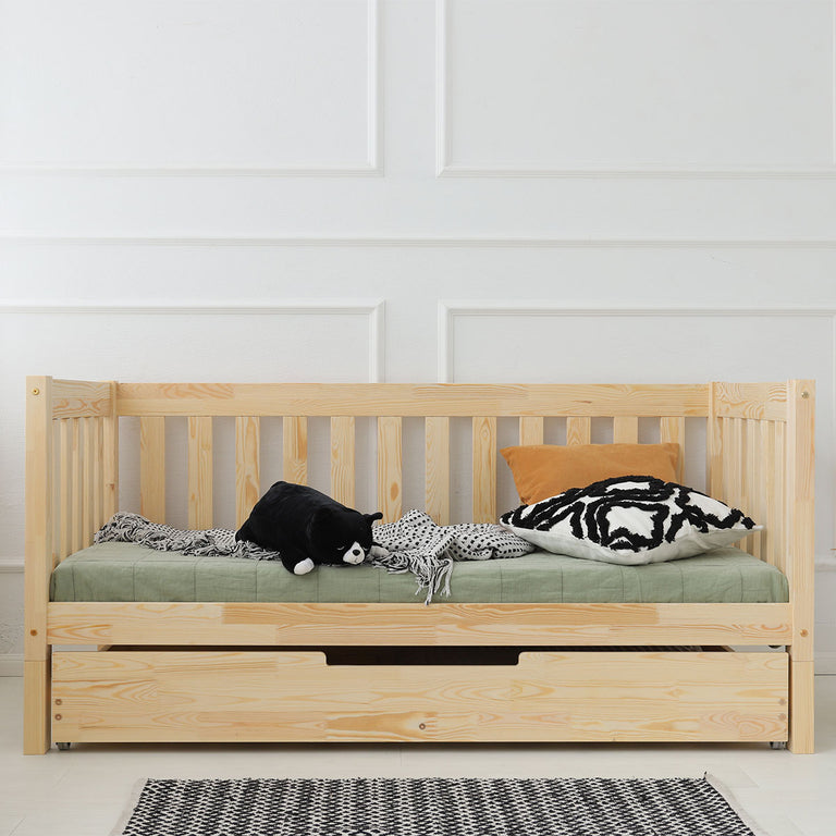 Lit banquette 90x190 sommier et tiroir inclus Thelma Bois