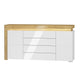 Buffet 2 portes 4 tiroirs LED inclus Teo Blanc et Bois