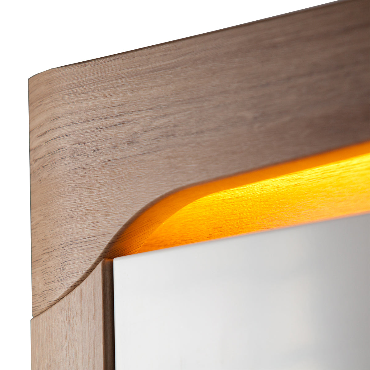 Armoire 2 portes LED inclus Teo Blanc et Bois - vue 2