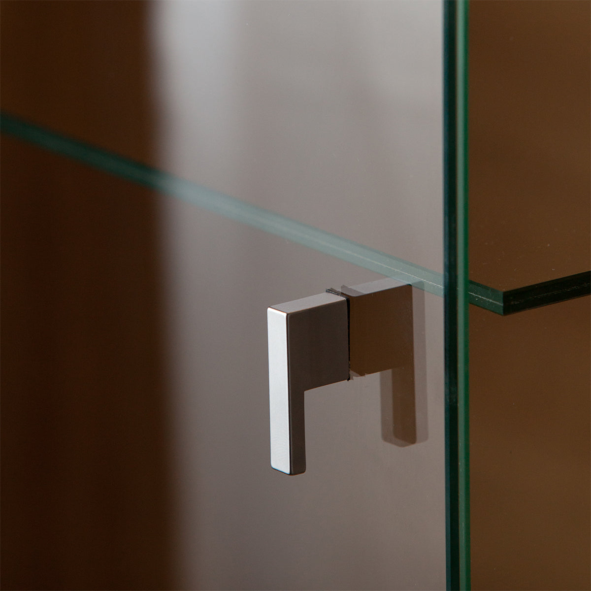 Vitrine 1 porte ouverture gauche LED inclus Teo Blanc et Bois - vue 2