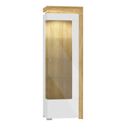 Vitrine 1 porte ouverture droite LED inclus Teo Blanc et Bois