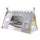 Lit tipi 90x200 sommier et housse inclus Vipack - Blanc et bois