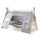 Lit tipi 90x200 sommier et housse inclus Vipack - Blanc et bois