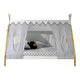 Lit tipi 90x200 sommier et housse inclus Vipack - Bois et blanc