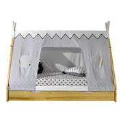 Lit tipi 90x200 sommier housse et tiroir inclus Vipack - Bois