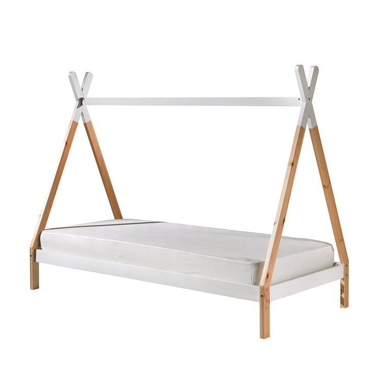 Lit tipi 90x200 sommier housse et tiroir inclus Vipack - Bois - vue 2