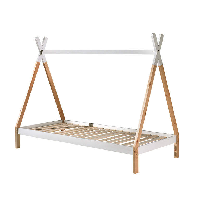 Lit tipi 90x200 sommier housse et tiroir inclus Vipack - Blanc - vue 3