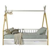 Lit tipi barrière 90x200 sommier et tiroir inclus Vipack - Blanc