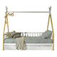 Lit tipi barrière 90x200 sommier et tiroir inclus Vipack - Blanc
