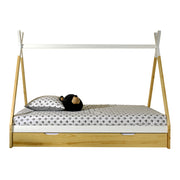 Lit tipi 90x200 sommier et tiroir inclus Vipack - Bois