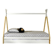 Lit tipi 90x200 sommier et tiroir inclus Vipack - Blanc