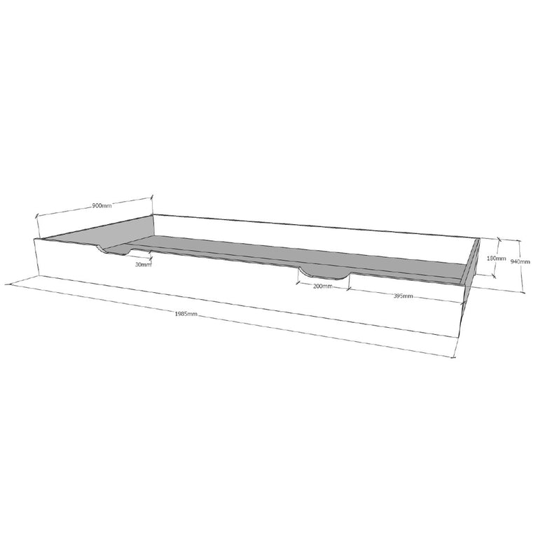 Lit tipi 90x200 sommier et tiroir inclus Vipack - Blanc - vue 7