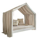 Ciel de lit en mousseline pour 70x140 Beige et argent