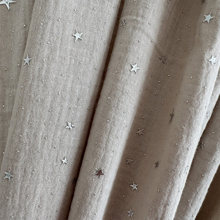 Ciel de lit en mousseline pour 90x190 Beige et argent - vue 5